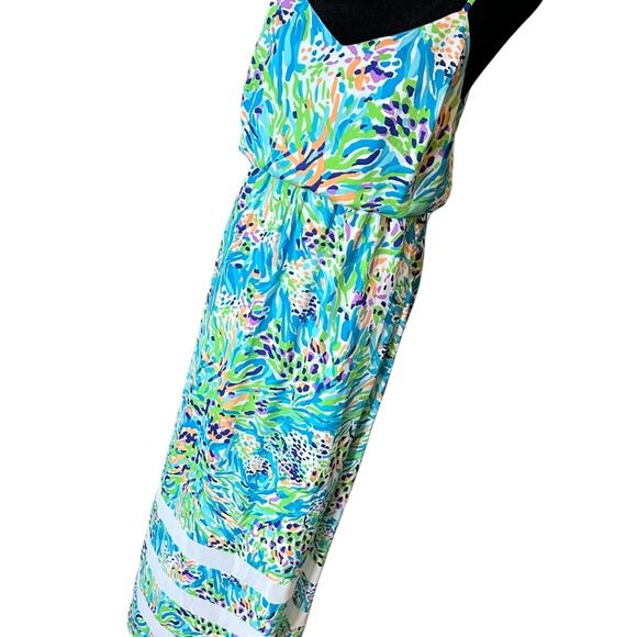 Lilly Pulitzer Deanna Maxi Dress Sea Soirée Vacation Beach Cruise Colorful Small - Picture 4 of 14